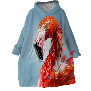 Flamingo Hoodie Wearable Blanket WB0106 1