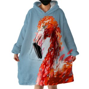 Flamingo Hoodie Wearable Blanket WB0106