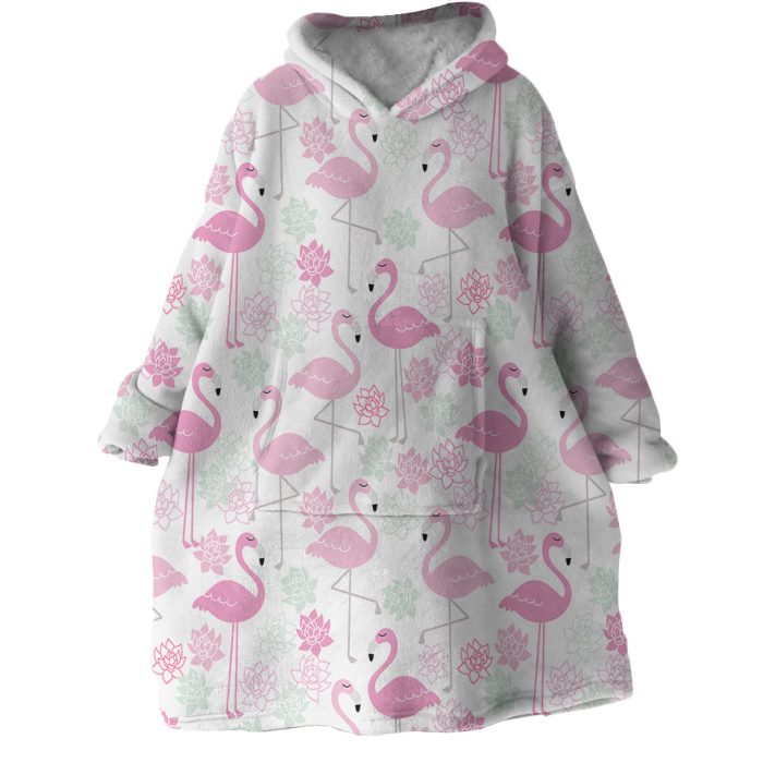 Flamingo Patterns Hoodie Wearable Blanket WB1345 1