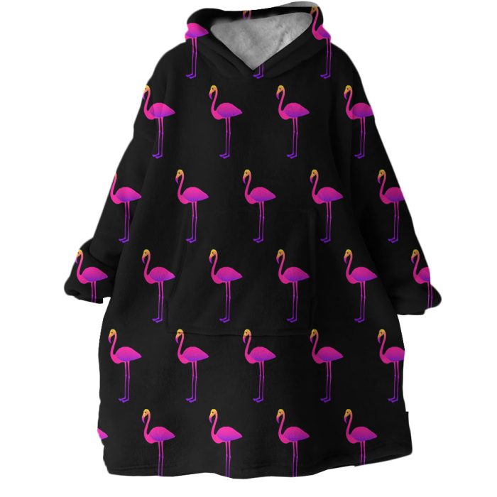 Flamingos Hoodie Wearable Blanket WB0074 1