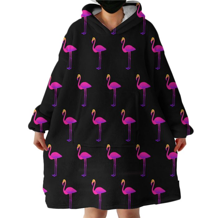 Flamingos Hoodie Wearable Blanket WB0074