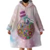 Floral Butterflies Bottle Illustration Pastel Theme Hoodie Wearable Blanket WB0156