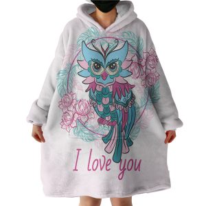 Floral Owl Hoodie Wearable Blanket WB0805