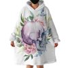 Floral Skull Hoodie Wearable Blanket WB0415