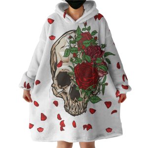 Floral Skull Hoodie Wearable Blanket WB1024
