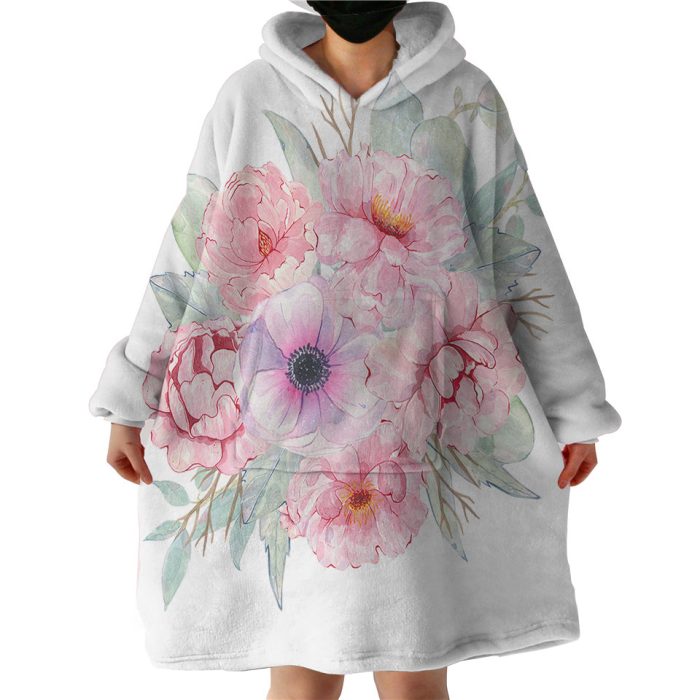 Flowers Hoodie Wearable Blanket WB1073