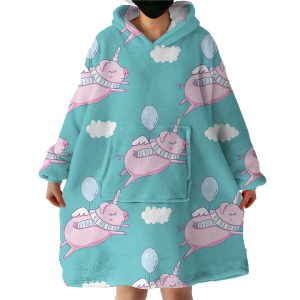 Flying Pig Hoodie Wearable Blanket WB0114