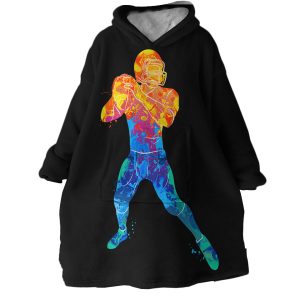 Football Player Hoodie Wearable Blanket WB1538 1