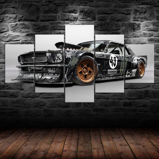 Ford Mustang Racing Car Canvas 5 Piece Five Panel Print Modern Wall Art Poster Wall Art Decor 1 1