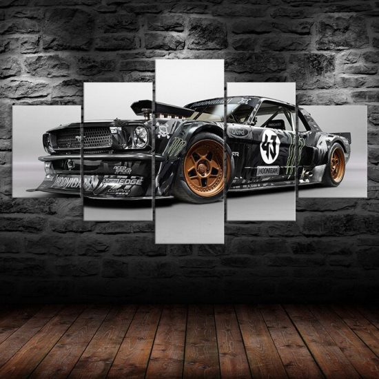 Ford Mustang Racing Car Canvas 5 Piece Five Panel Print Modern Wall Art Poster Wall Art Decor 1