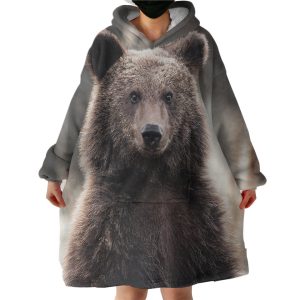 Forest Black Bear Hoodie Wearable Blanket WB0724