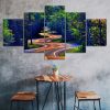 Forest Car Road Canvas 5 Piece Five Panel Print Modern Wall Art Poster Wall Art Decor