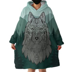Forest Wolf Hoodie Wearable Blanket WB0408