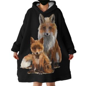 Foxes Hoodie Wearable Blanket WB0070