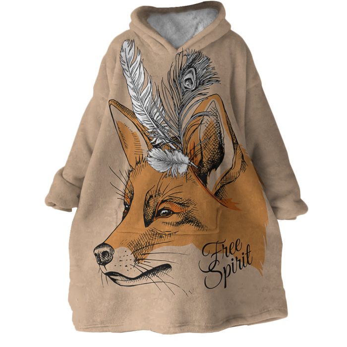 Free Spirit Fox Hoodie Wearable Blanket WB1181 1