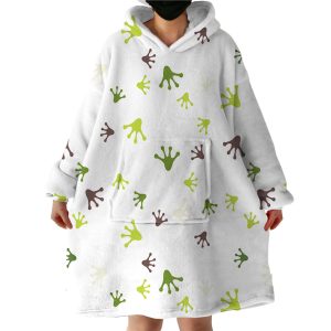 Frog Footprint Hoodie Wearable Blanket WB1914