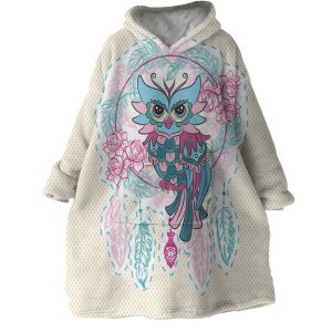 Gaudy Owl Hoodie Wearable Blanket WB1410 1