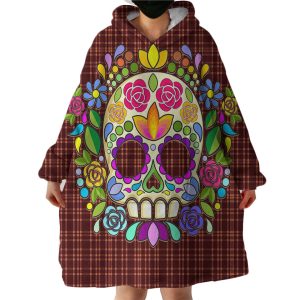 Gaudy Skull Hoodie Wearable Blanket WB1396