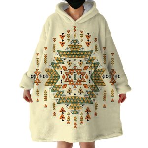 Geometric Small Patterns Hoodie Wearable Blanket WB1601