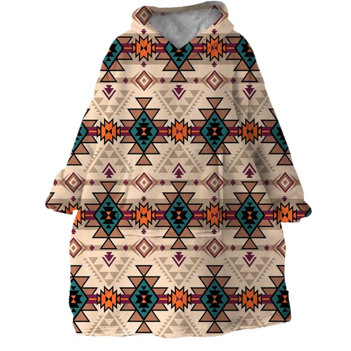 Geometric Triangles Hoodie Wearable Blanket WB1592 1