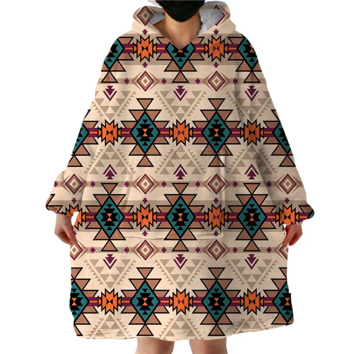 Geometric Triangles Hoodie Wearable Blanket WB1592