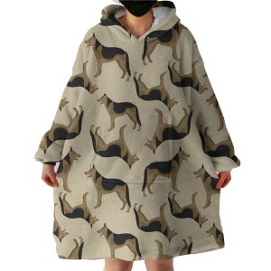 German Shepherd Hoodie Wearable Blanket WB0057