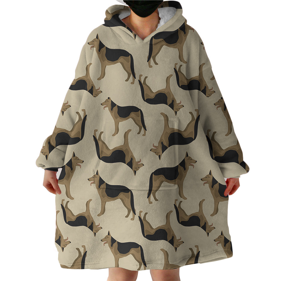 German-Shepherd-Hoodie-Wearable-Blanket-WB0057 German Shepherd Hoodie Wearable Blanket WB0057