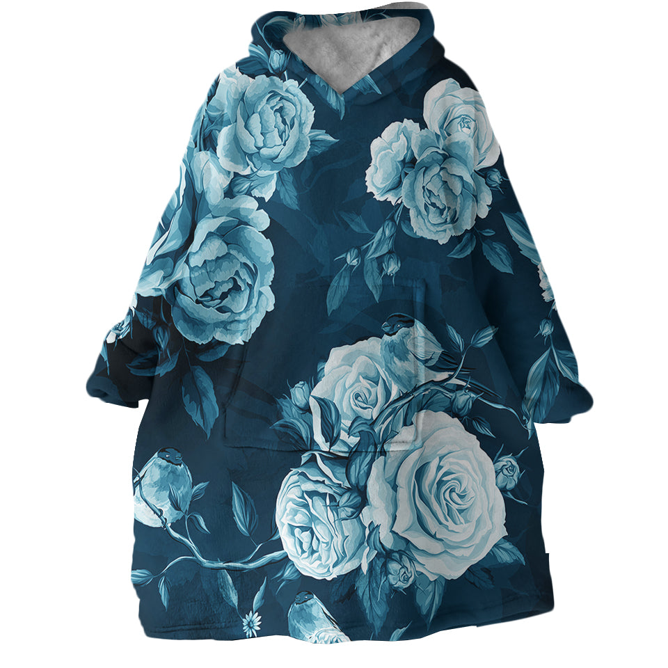 Ghostly-Roses-Hoodie-Wearable-Blanket-WB1587-1 Ghostly Roses Hoodie Wearable Blanket WB1587 1