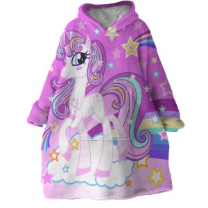 Girly Unicorn Hoodie Wearable Blanket WB1462 1