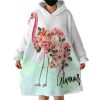 Glamour Flamingo Hoodie Wearable Blanket WB1830