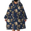 Glided Roses Hoodie Wearable Blanket WB1662