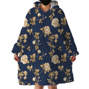 Glided Roses Hoodie Wearable Blanket WB1662
