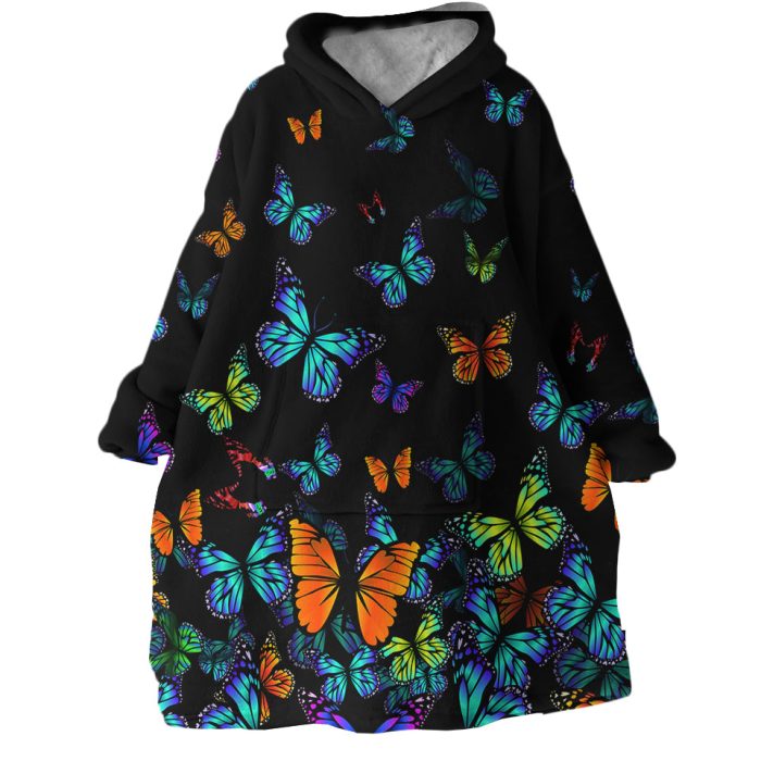 Glowing Butterflies Hoodie Wearable Blanket WB1630 1