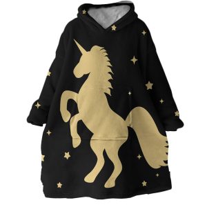 Gold Unicorn Hoodie Wearable Blanket WB1582 1
