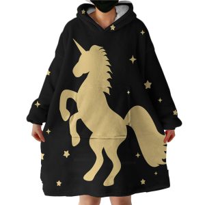 Gold Unicorn Hoodie Wearable Blanket WB1582