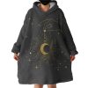 Golden Hand Holding Moon Light Hoodie Wearable Blanket WB0389