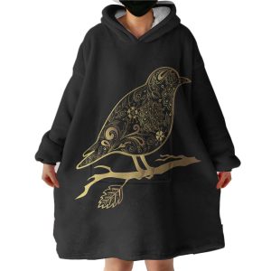 Golden Mandala Sunbird Hoodie Wearable Blanket WB0122