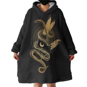 Golden Snake Rolling Up Hand Hoodie Wearable Blanket WB0392