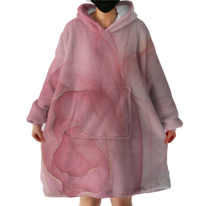 Golden Splash Shade Of Pink Hoodie Wearable Blanket WB0435