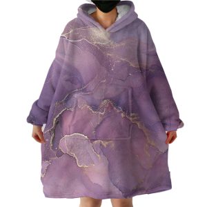 Golden Splash Shade Of Plum Purple Hoodie Wearable Blanket WB0729