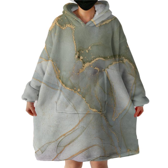 Golden Splash shade Of Grey Hoodie Wearable Blanket WB0434