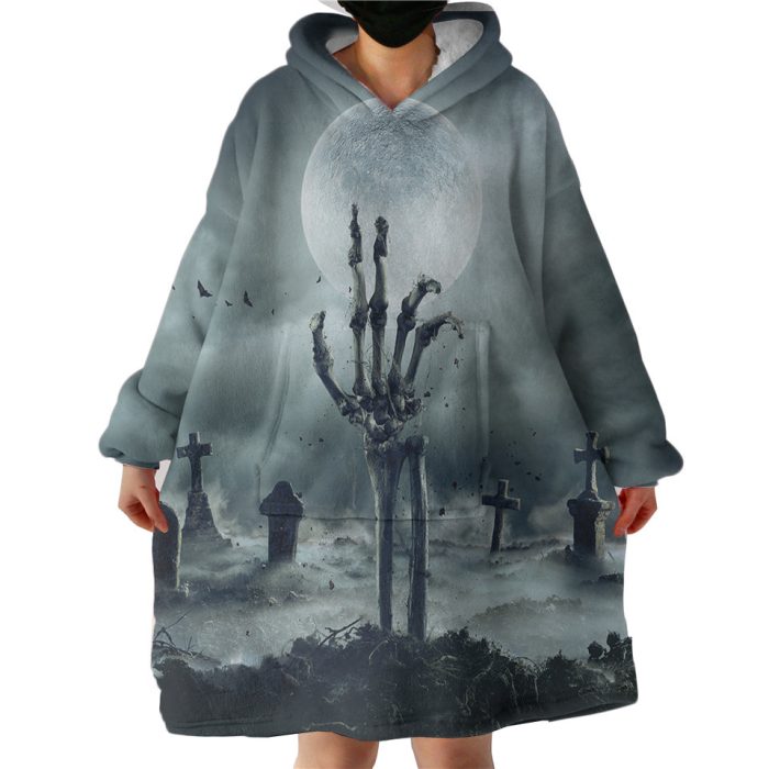 Gothic Dark Dead Moon Night Scene Hoodie Wearable Blanket WB0243