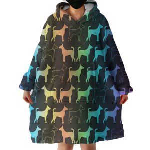 Gradent Monogram Dog Shape Hoodie Wearable Blanket WB0232
