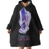 Gradient Blue Purple Geometric Crystal Hoodie Wearable Blanket WB0494