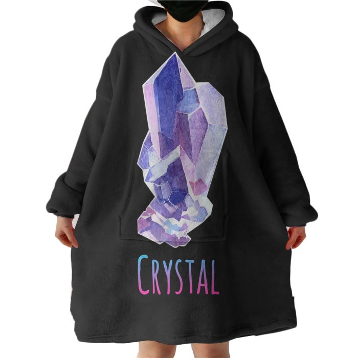 Gradient Blue Purple Geometric Crystal Hoodie Wearable Blanket WB0494