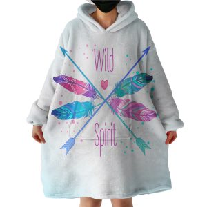Gradient Pink & Blue Arrows - Wild & Spirit Hoodie Wearable Blanket WB0500