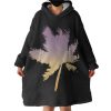 Gradient Purple Yellow Coconut Plant Shape Hoodie Wearable Blanket WB0357