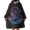 Gradient Unicorn & Compass Sketch Hoodie Wearable Blanket WB0595