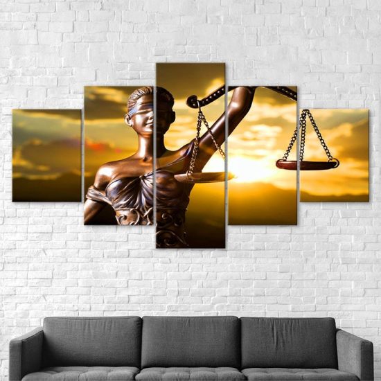 Greek Goddess of Justice Themis Statue 5 Piece Five Panel Wall Canvas Print Modern Art Poster Wall Art Decor 2