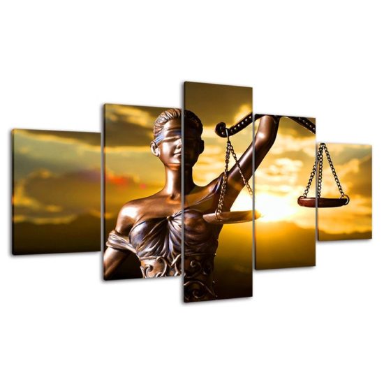 Greek Goddess of Justice Themis Statue 5 Piece Five Panel Wall Canvas Print Modern Art Poster Wall Art Decor 4